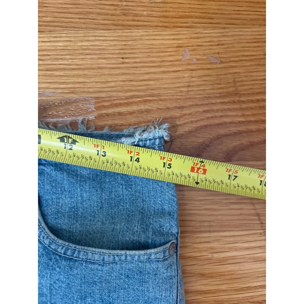 Paris Blues Originals Vintage Y2K Frayed Waist Denim Shorts Blue Size 5